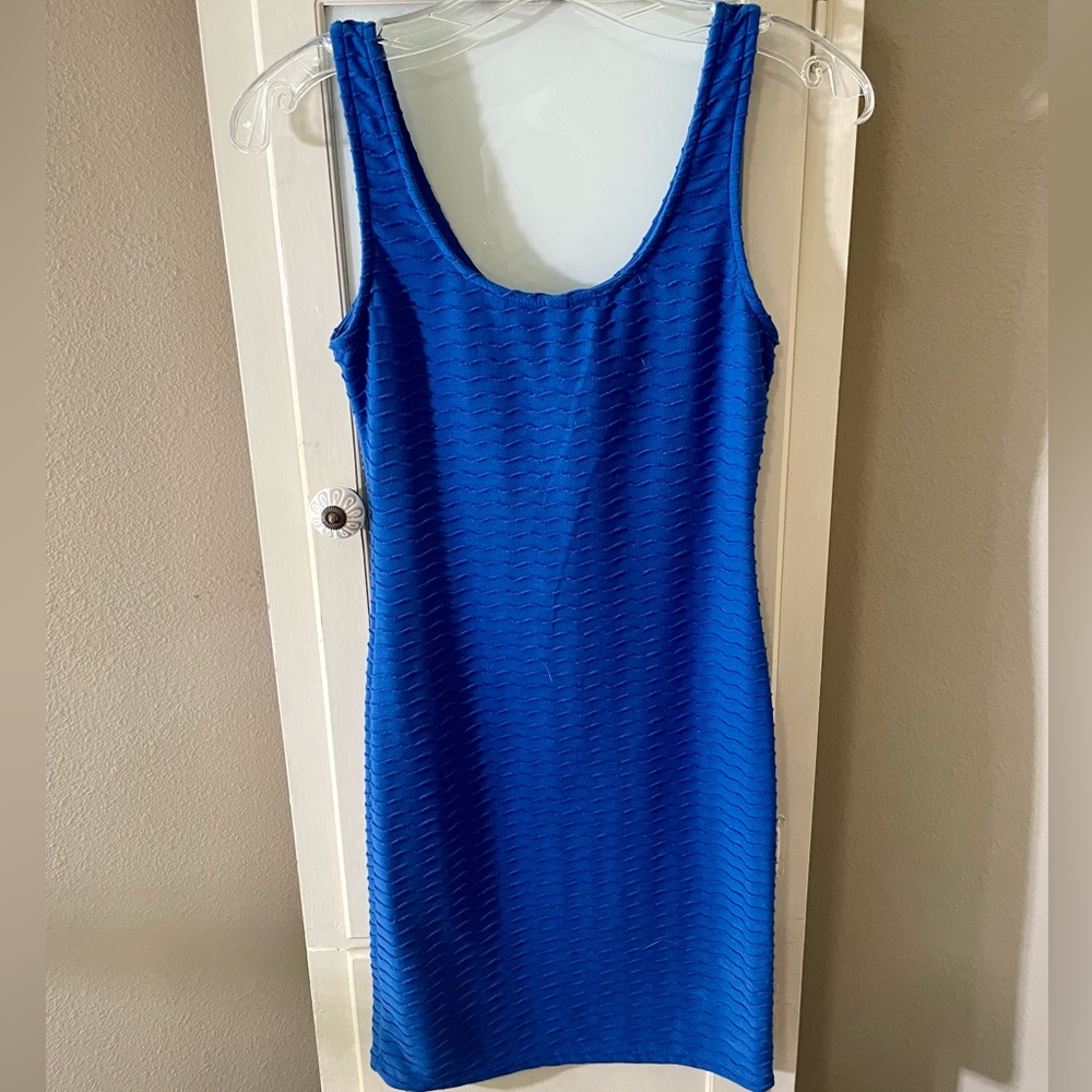 Navy Ribbed Tank Top Dress - Picture 3 of 4